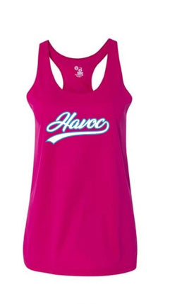 Pink Havoc Script Dri-fit Racerback Tank