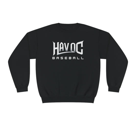 Havoc Baseball Cotton Crewneck Sweatshirt- Black